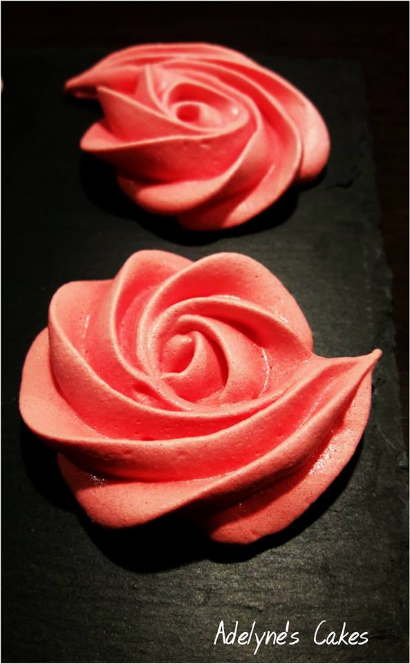 Roses en meringue italienne